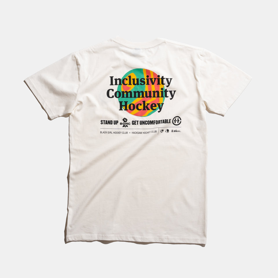 Black Girl Hockey Club T-shirt - Bone - Sizes Small & 2X