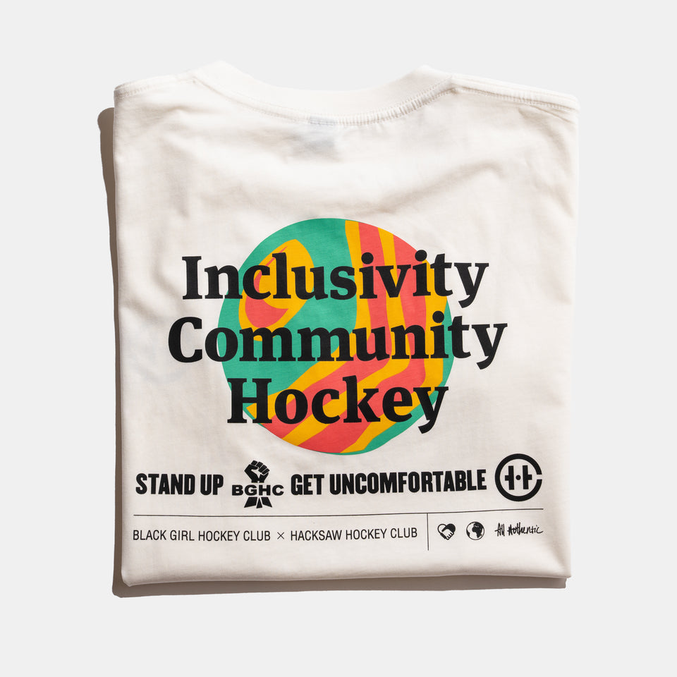 Black Girl Hockey Club T-shirt - Bone - Sizes Small & 2X