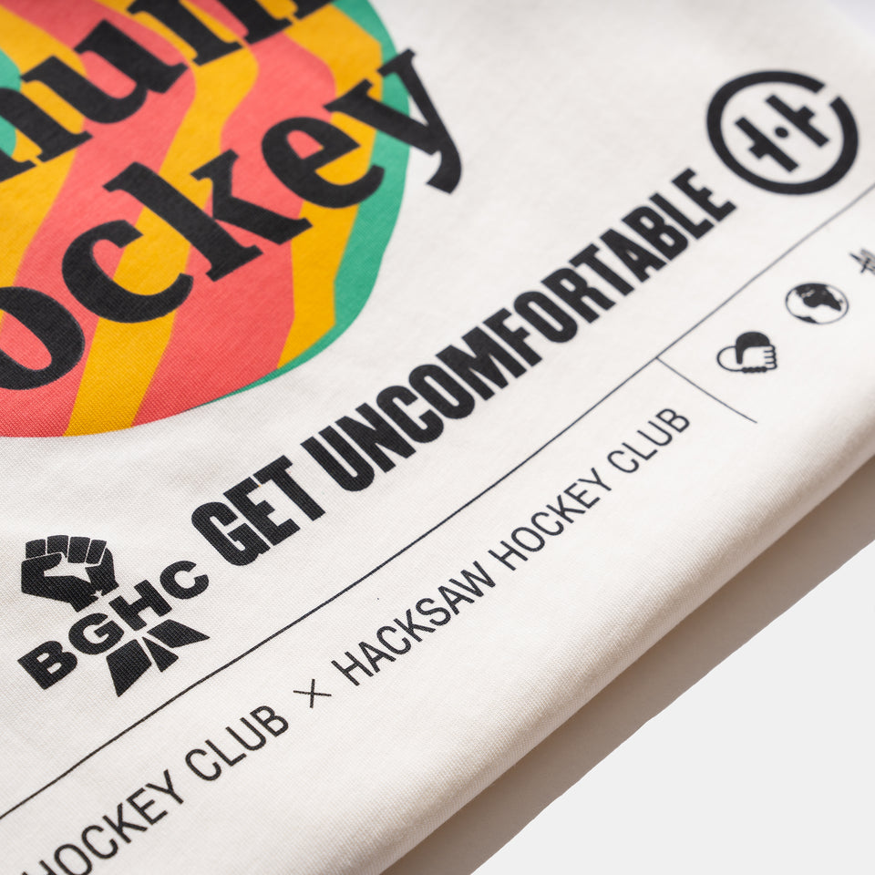 Black Girl Hockey Club T-shirt - Bone - Sizes Small & 2X