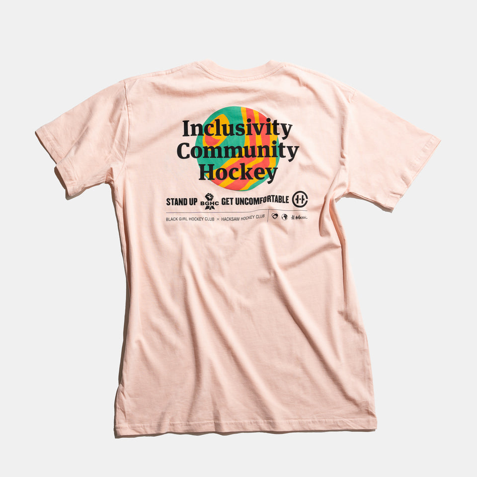 Black Girl Hockey Club T-shirt - Pink - Size XL