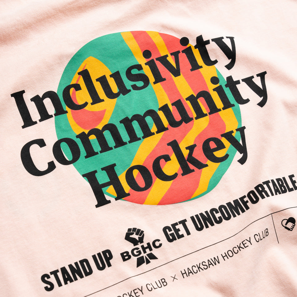 Black Girl Hockey Club T-shirt - Pink - Size XL