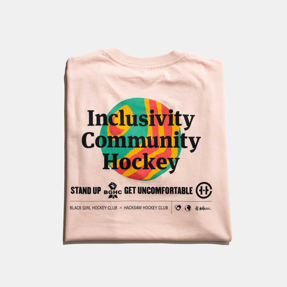 Black Girl Hockey Club T-shirt - Pink - Size XL