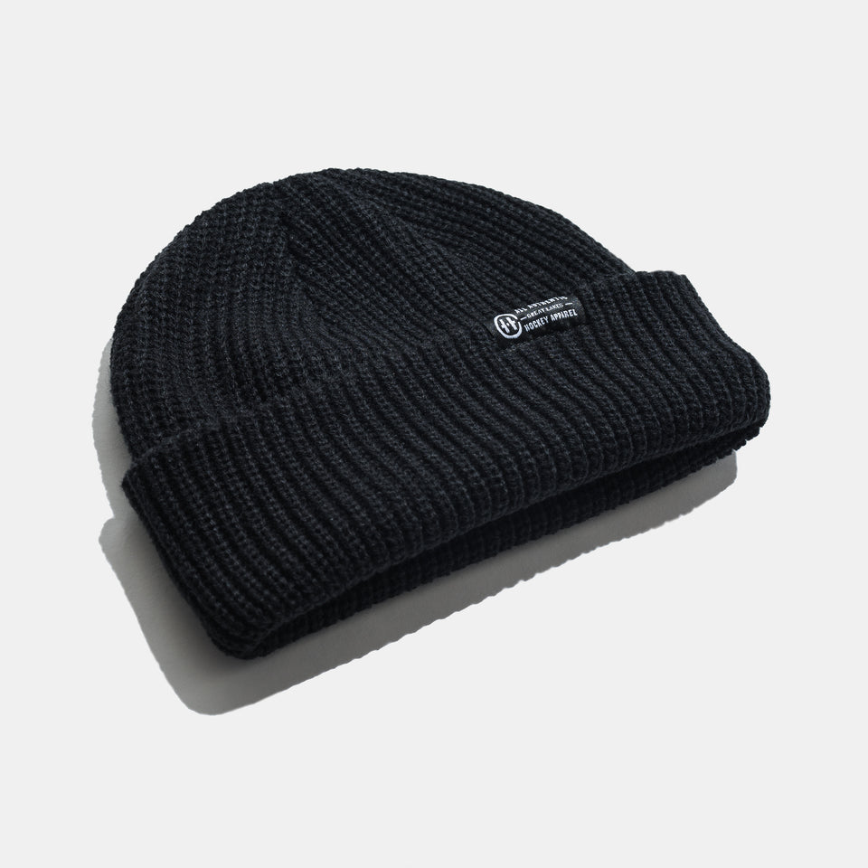 Ribbed Beanie - Black