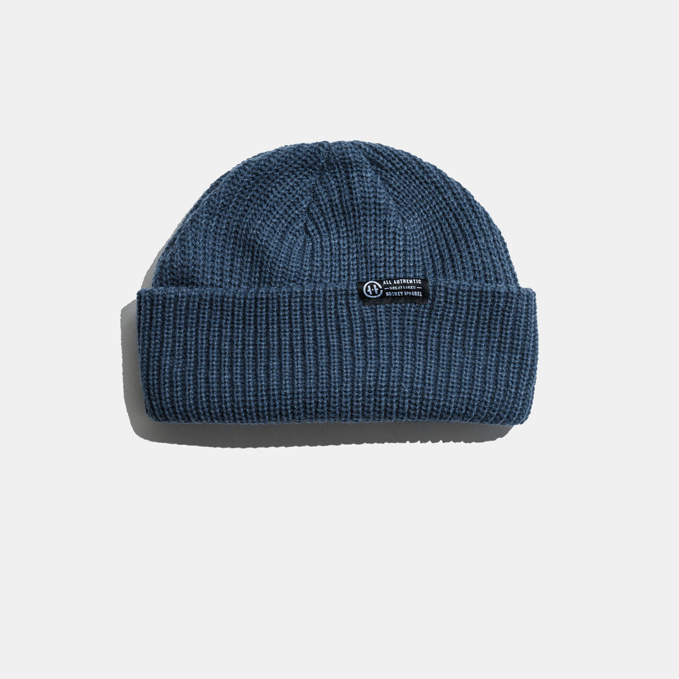 Ribbed Beanie - Grey/Blue