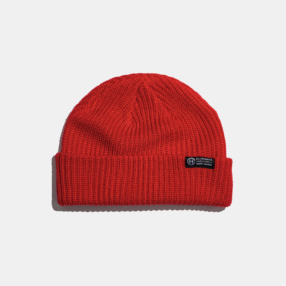 Ribbed Beanie - Red