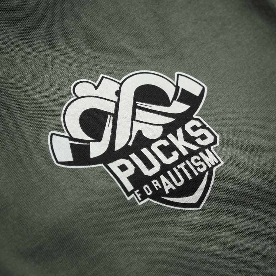 Pucks For Autism T-shirt - Sage Green