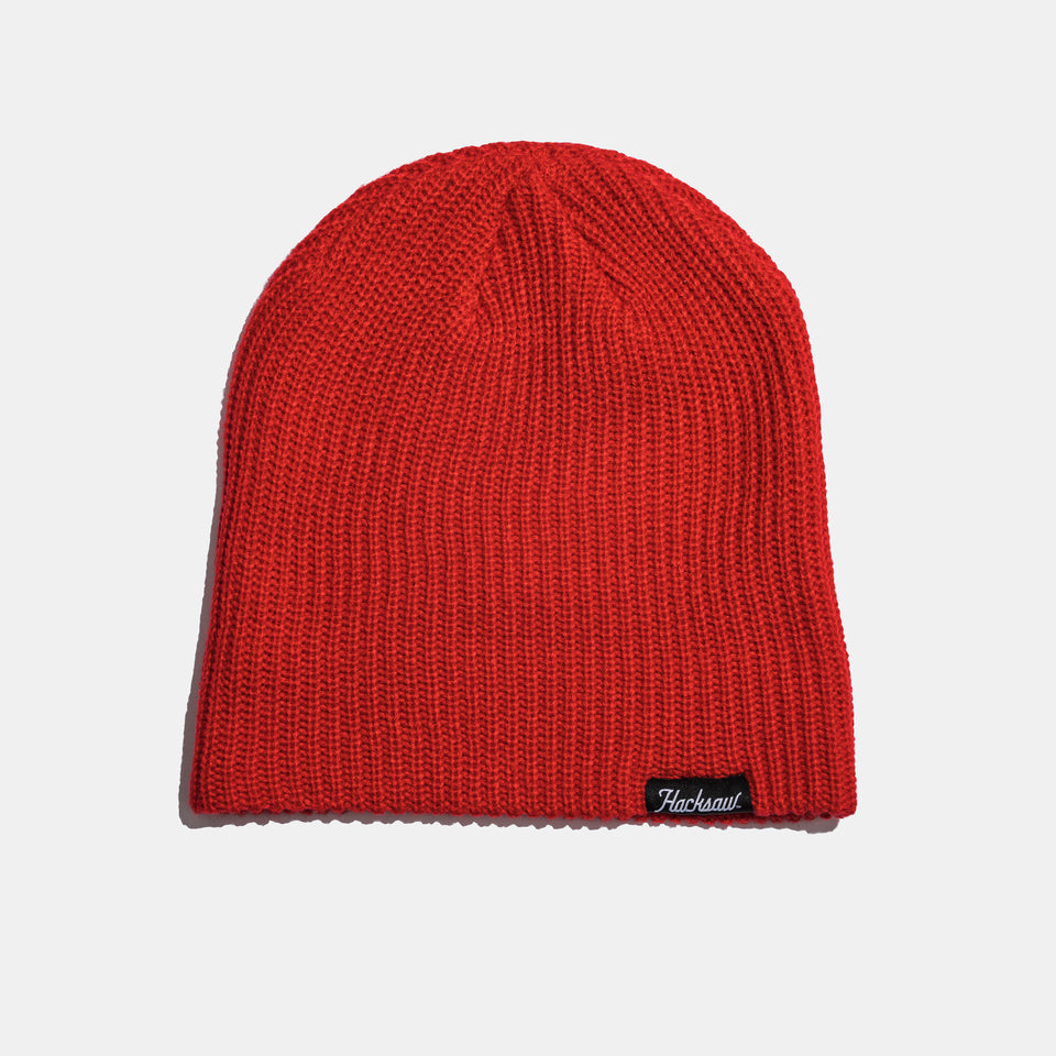 Ribbed Beanie - Red